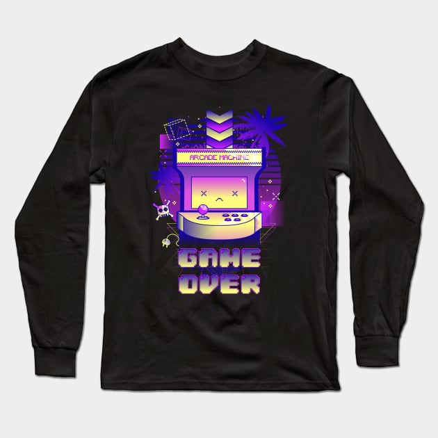 Arcade Game Over Long Sleeve T-Shirt by Donnie